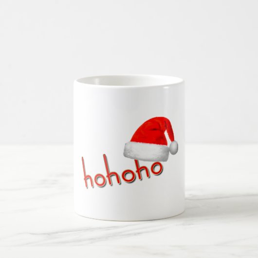 Mug HoHoHo Casquette de Noël Rouge Blanc Simple (Centre)
