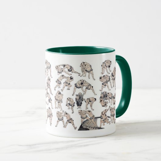Mug Hokusai , Image of Sumo wrestlers (Devant droit)