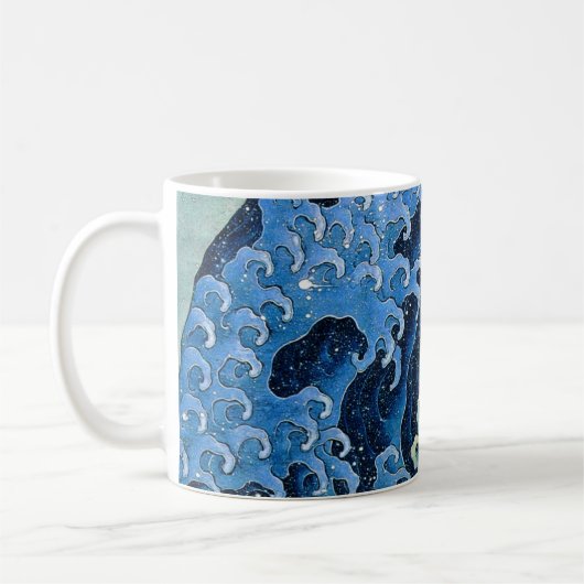 Mug Hokusai Vague féminine Océan Vintage (Gauche)