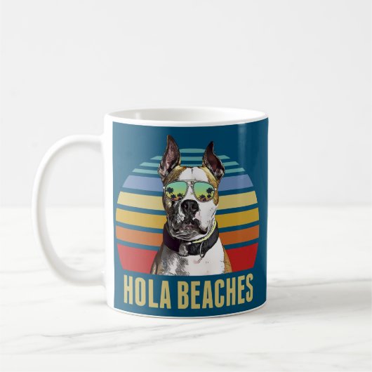 Mug Hola Beach American Staffordshire Terrier Dog (Gauche)