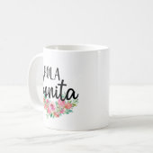 Mug Hola Bonita Rose espagnol Typographie chic moderne (Devant gauche)
