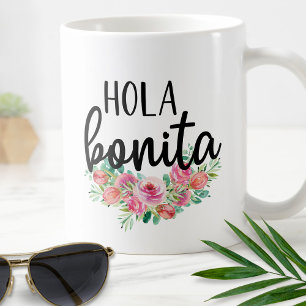 Mug Hola Bonita Roses espagnoles Typographie Chic Mode