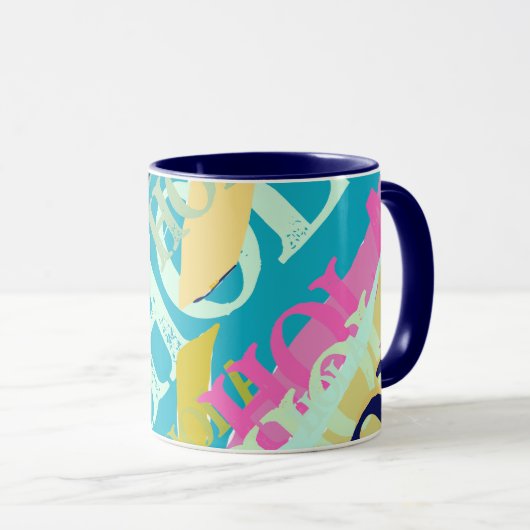 Mug Hola colorée Abstraite (Devant droit)