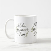 Mug Hola Hermoso Día – Caligrafía Orgánica & Botánica (Gauche)