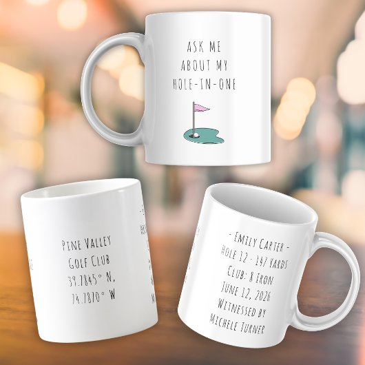 Mug Hole In One Golf Gift for Her Minimal Keepsake