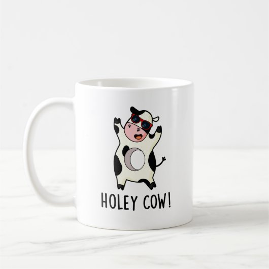 Mug Holey Cow Funny Animal Pun (Gauche)