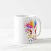 Mug Holi Festival Hands Throwing (Devant droit)