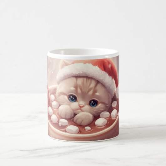 Mug “Holiday Cocoa Kitty Mug" Cute Christmas Cat (Centre)