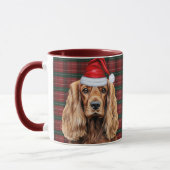 Mug Holiday Plaid Cocker Spaniel Christmas Santa Dog (Gauche)