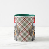 Mug Holiday Plaid Wire Hair Dachshund Santa Dog (Centre)