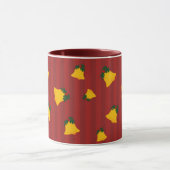 Mug Holiday Red Gold Stripe Bells Christmas (Centre)