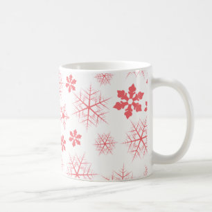 Mug Holiday Simple Red Snowflake Motif élégant