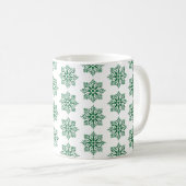 Mug Holiday Snowflake Plaid Pattern Green (Devant droit)