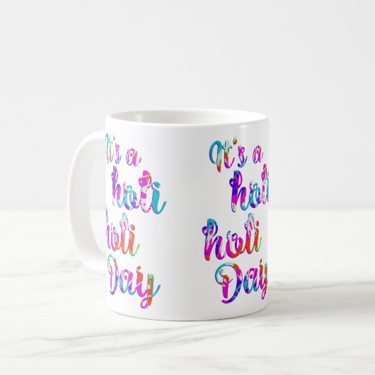 Mug holiES - C'EST UN HOLI HOLI DAY + votre backgr. (Devant gauche)