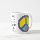 Mug holiES - panneau coloré PEACE + vos idées (Devant droit)