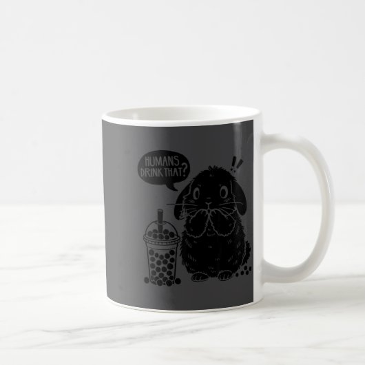 Mug Holland Lop Rabbit And Boba Tea Funny Bunny Bubble (Droite)
