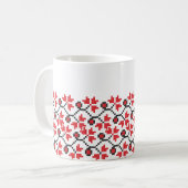 Mug Holly Berries Design croix de fleur rouge (Devant gauche)
