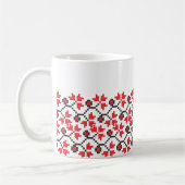 Mug Holly Berries Design croix de fleur rouge (Gauche)