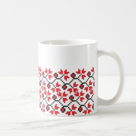 Mug Holly Berries Design croix de fleur rouge (Droite)