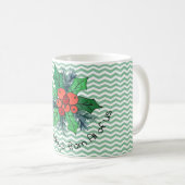Mug Holly Berries sur Chevron personnalisable (Devant droit)