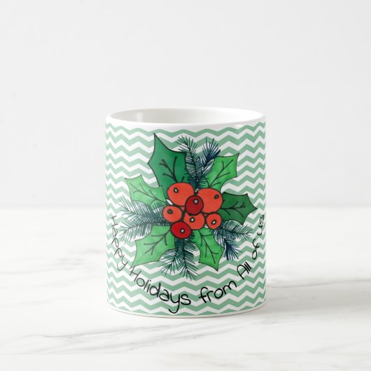 Mug Holly Berries sur Chevron personnalisable (Centre)