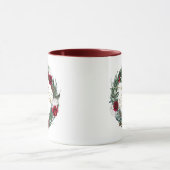 Mug HOLLY Bourgogne hiver Floral Joyeux Noël (Centre)