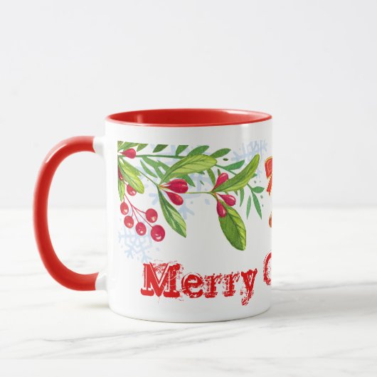 Mug Holly Branches et Joyeux Noël (Gauche)