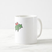 Mug Holly Feuilles, Holly baies, fun vacances botaniqu (Devant droit)