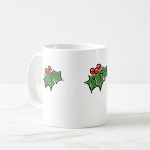 Mug Holly Feuilles, Holly baies, fun vacances botaniqu