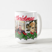 Mug Holly Feuilles, Holly Berries, couronne de Noël (Devant droit)