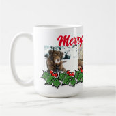 Mug Holly Feuilles, Holly Berries, couronne de Noël (Gauche)