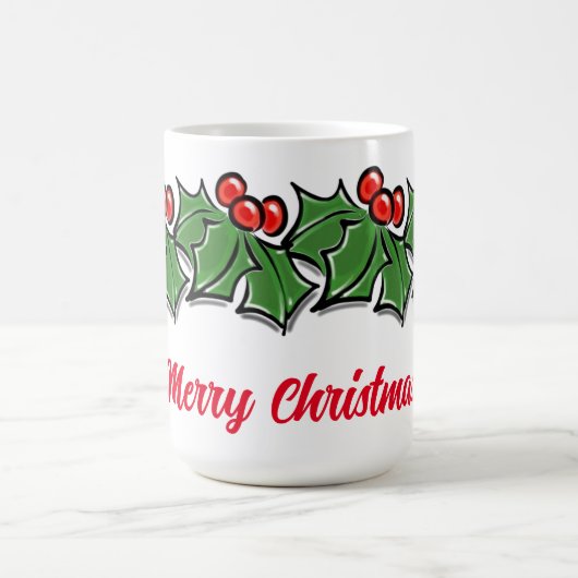Mug Holly Feuilles, Holly Berries, couronne de Noël (Centre)