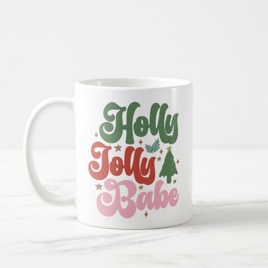 Mug Holly Jolly Babe Retro Vacances de Noël Super (Gauche)