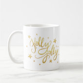 Mug Holly Jolly | Élégant script de faux or (Gauche)