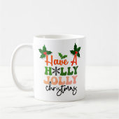 Mug Holly Jolly Festive de Noël Design de vacances (Gauche)