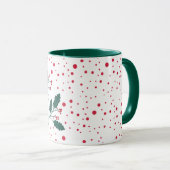 Mug Holly Jolly Green Red Berry Holly Poinsettia (Devant droit)