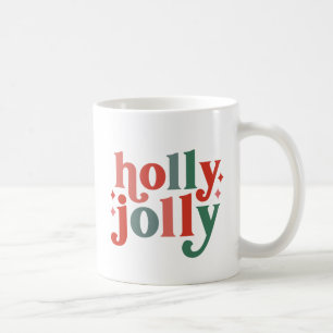 Mug Holly Jolly - Typographie des Fêtes Rétro