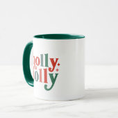 Mug Holly Jolly - Typographie des Fêtes Rétro (Devant gauche)