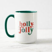 Mug Holly Jolly - Typographie des Fêtes Rétro (Gauche)