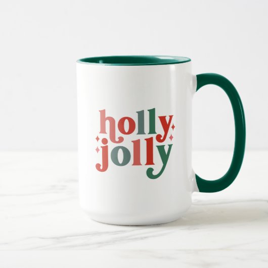 Mug Holly Jolly - Typographie des Fêtes Rétro (Droite)