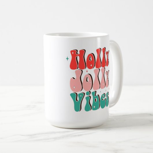 Mug Holly Jolly Vibes Noël Super (Devant droit)