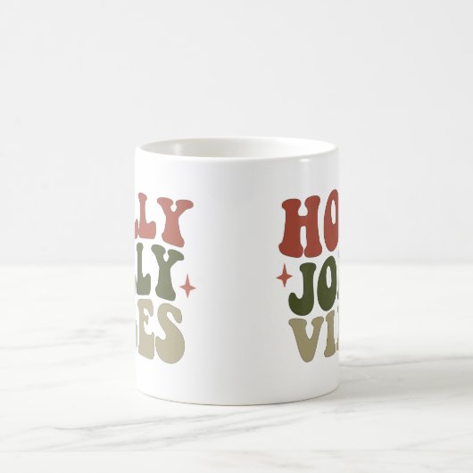 Mug Holly Jolly Vibes Retro 1960 Noël Cadeau (Centre)