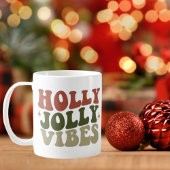 Mug Holly Jolly Vibes Retro 1960 Noël Cadeau