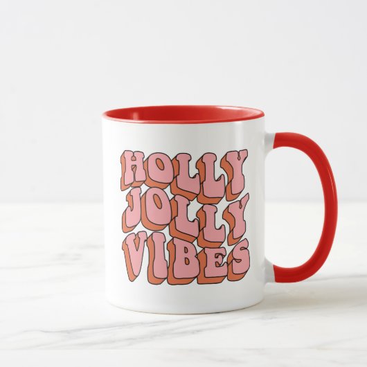 Mug Holly Jolly Vibes - Retro Holiday Cheval (Droite)
