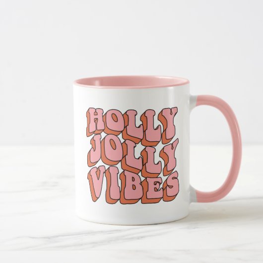 Mug Holly Jolly Vibes - Retro Holiday Cheval (Droite)