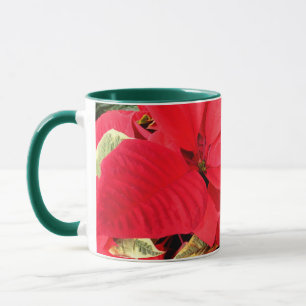Mug Holly Point Poinsettias Noël Fête Florale