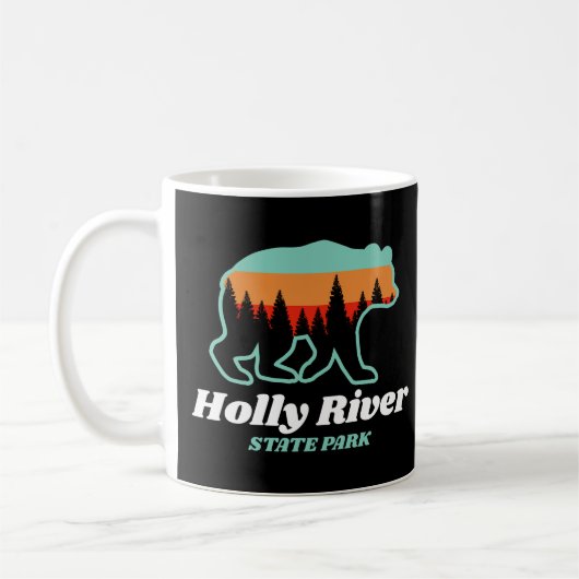 Mug Holly River State Park West Virginia Bear Retro (Gauche)