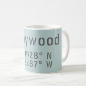 Mug Hollywood Latitude Longitude (Devant droit)