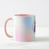 Mug Holographe photo rose violet nom script (Gauche)