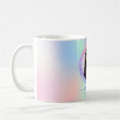Mug Holographe photo rose violet nom script (Gauche)